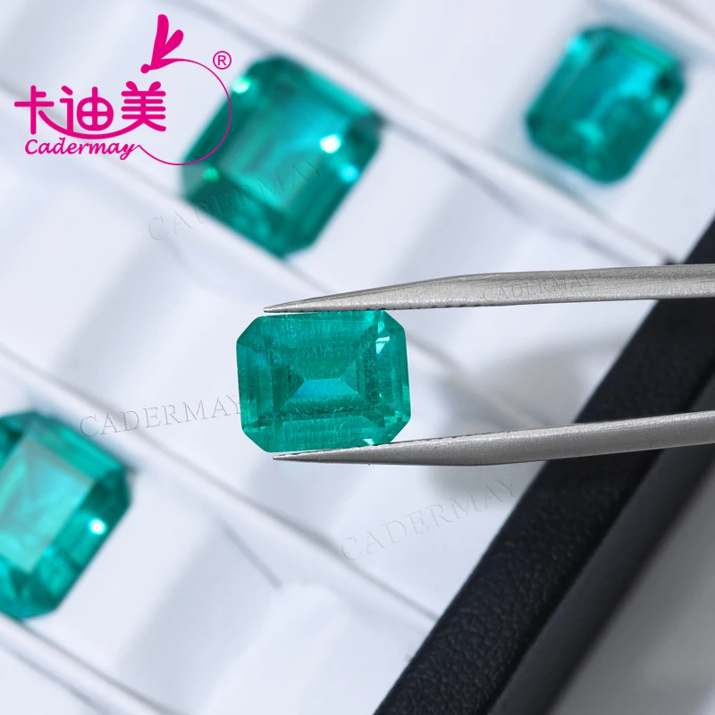 

Emerald Cut Deep Paraiba Color Lab Grown Yttrium Aluminum Garnet Loose Stone With Inclusion YAG AGL For Inlaid Jewelry MakingDIY