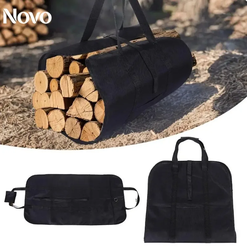 Fireplace Firewood Log Carrier Tote Bag Wood Storage Bag Large Capacity Holder for Fire Logs Wood Stove Indoor Outdoor Camp Use