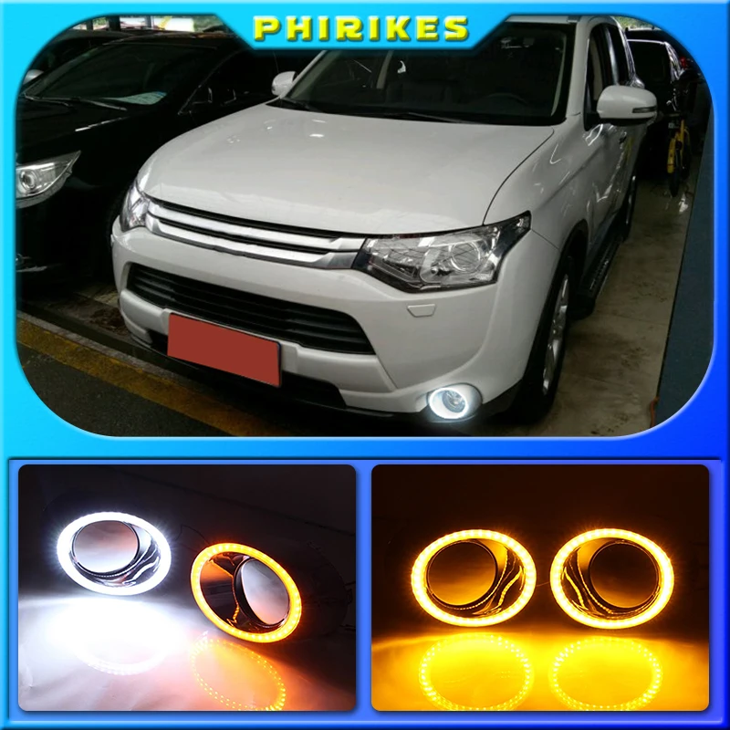 

For Mitsubishi Outlander 2013 2014 2015 LED DRL Daytime driving Running Lights Daylight Waterproof Fog Head Lamp white