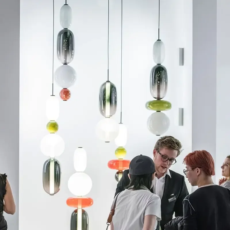 

Home Decoration Nordic Modern Pendant Lights Salon Creative Colored Glass Led Lamp Bedroom Living Room Dining Hanging Chandelier