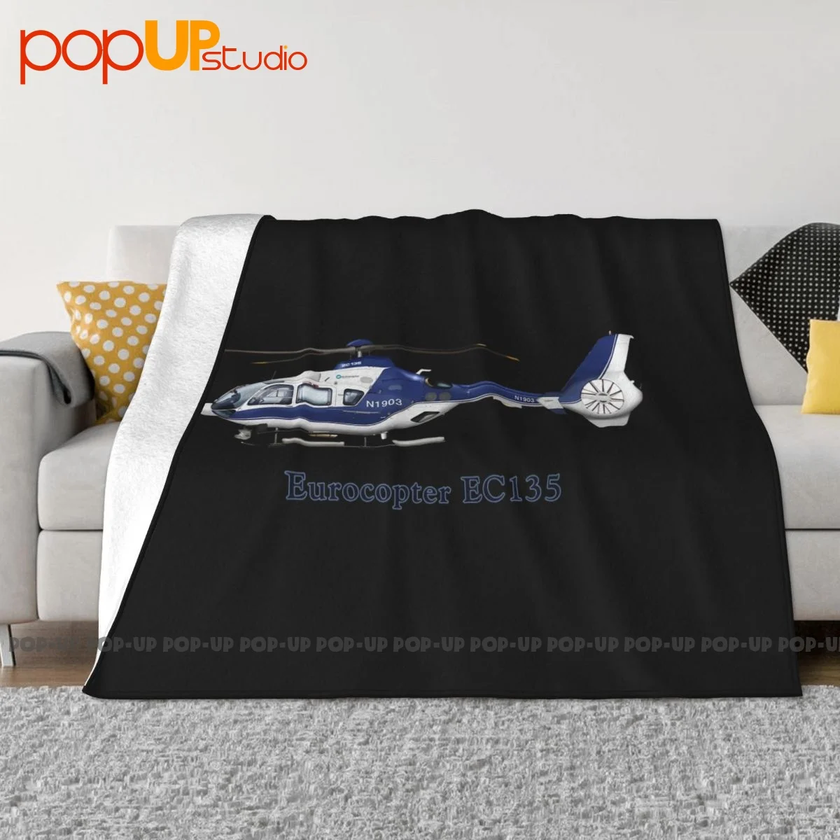 Eurocopter Ec135 Helicopter Blanket Warm On The Sofa Bedding Throws