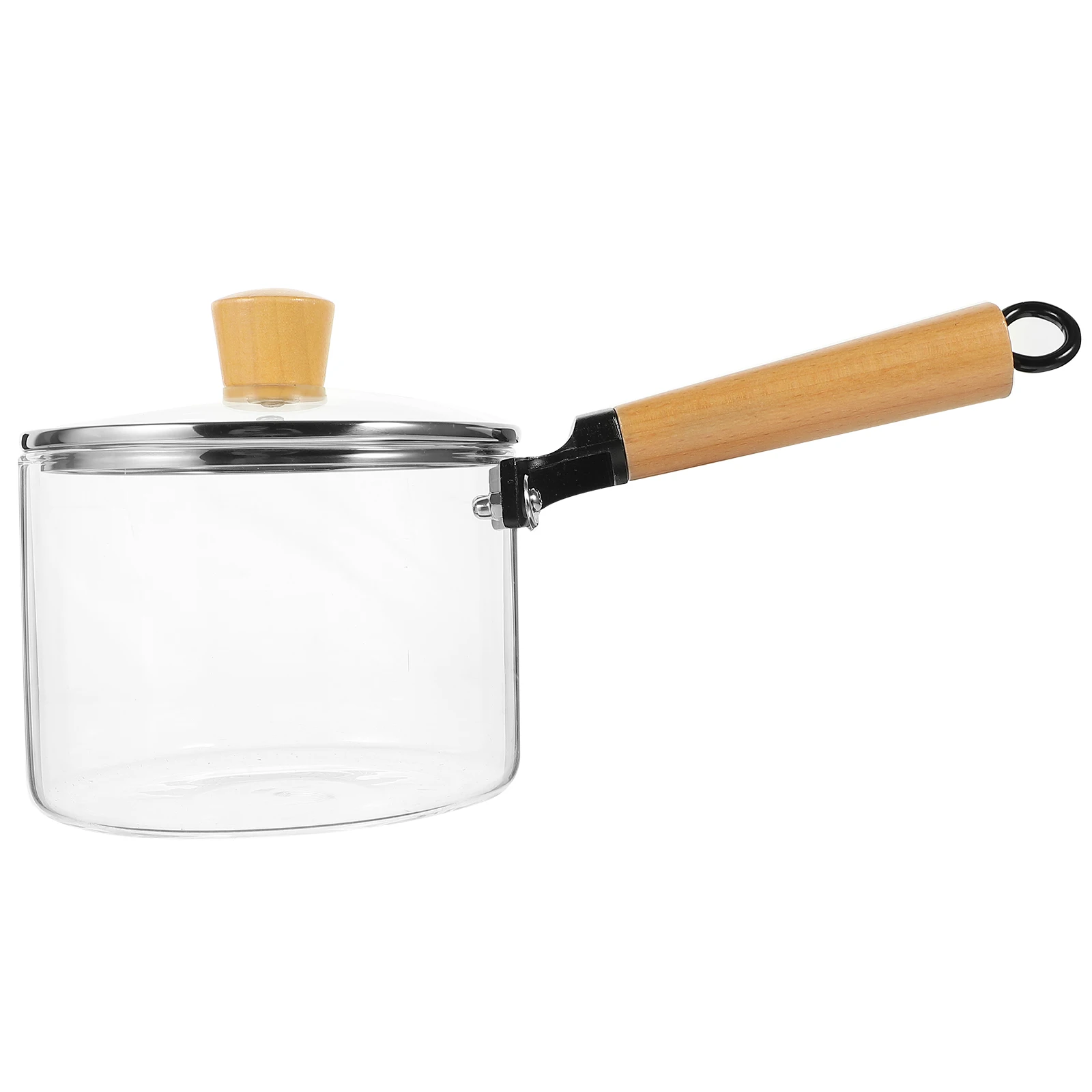 

Glass 1500ml Single Handle Borosilicate Transparent Saucepan Kitchen Gadget Stove Top Cooking Pan With Lid