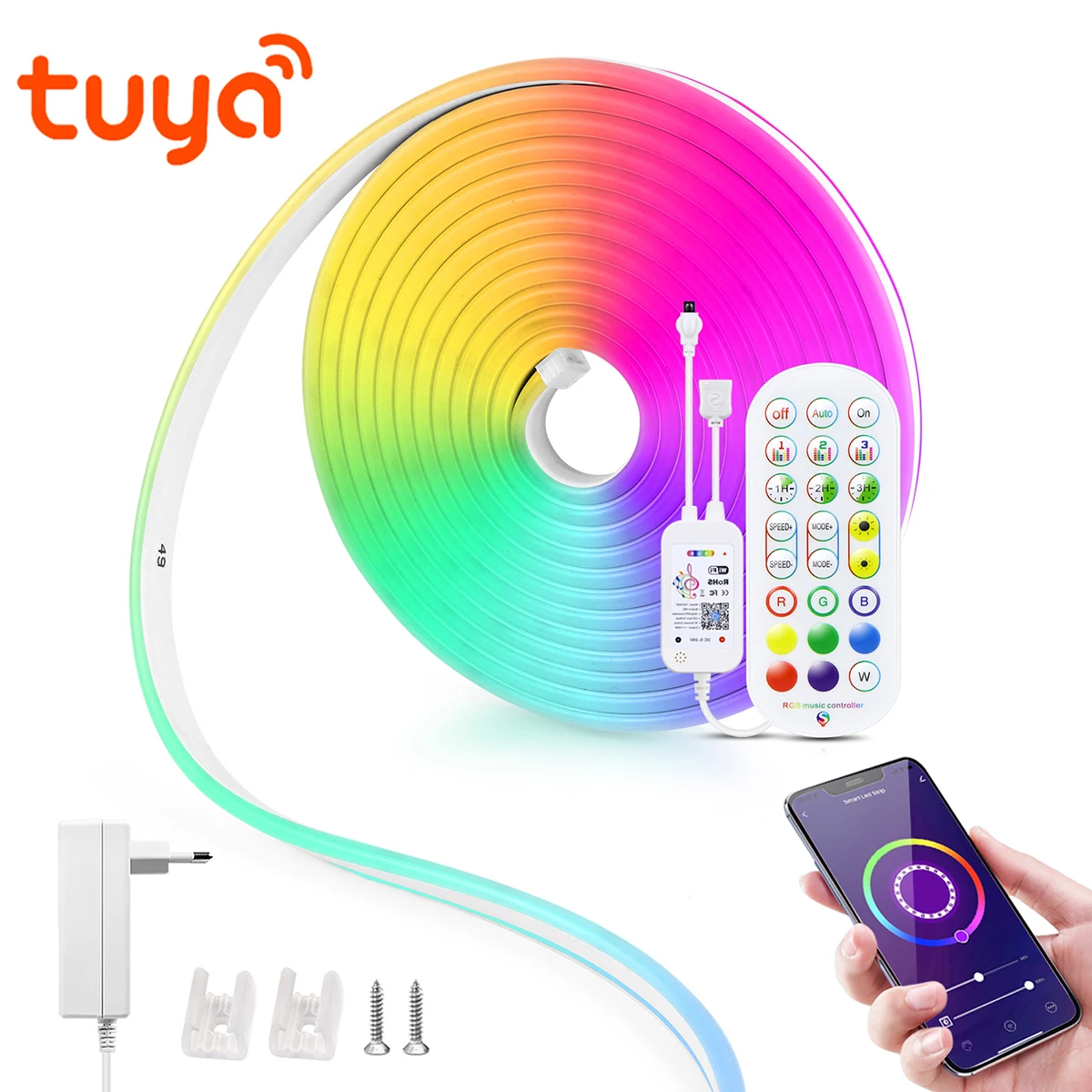 Tuya Smart Neon Sign 12V LED Strip Neon Lights WiFi Bluetooth RGB Life Tape Room Decor Alexa Google Home Fita De Led Inteligente