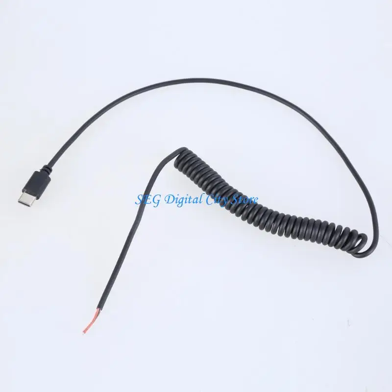 U75B Type C Male 2Pin Pigtail Cable Power Cord 2Pin Bare Wire for 5V Devices
