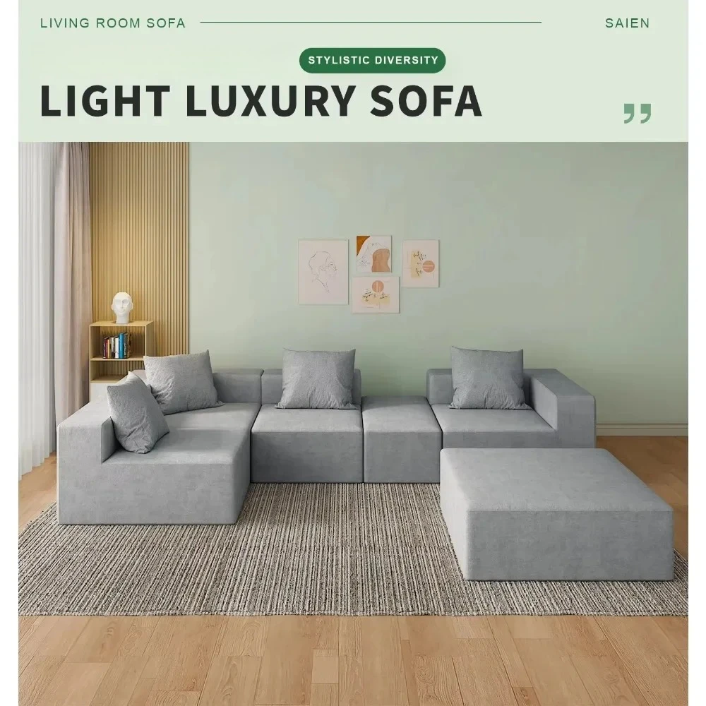 Memory Foam Sofa Modular Sectional Couch Compression Sofa Bed Soft Fabric Living Room Lazy Sofa Orthopedic Couch