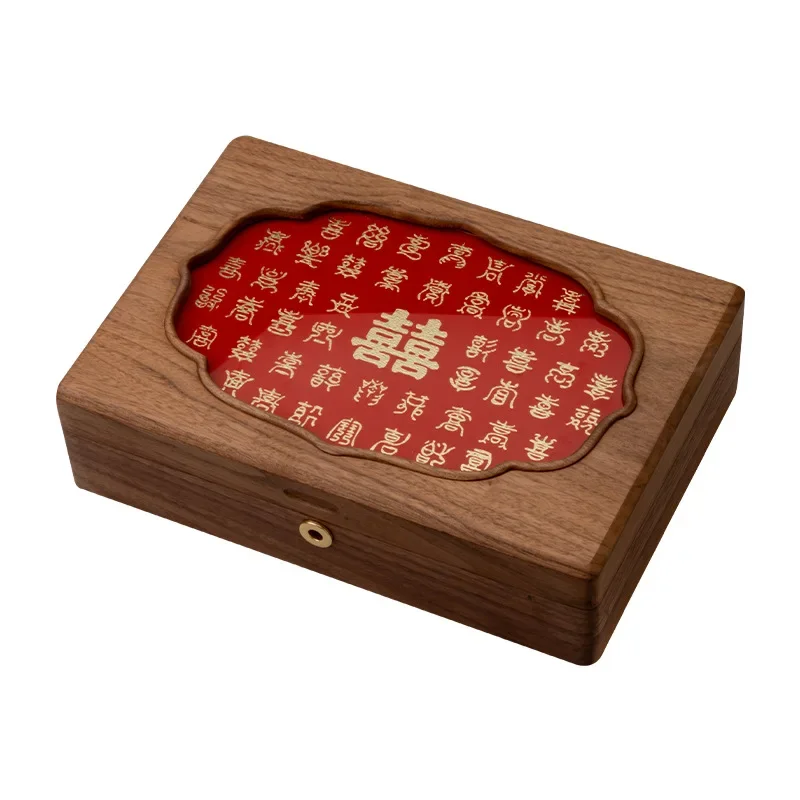 

New wedding gift high-end practical jewelry box for bride and girlfriend engagement three-metal hardware gift box