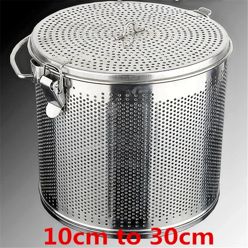 big 304 Stainless Steel Seasoning Bag Gravy Soup Taste Spice Box Basket Brine Hot Pot Slag Separation mesh Colander Strainers