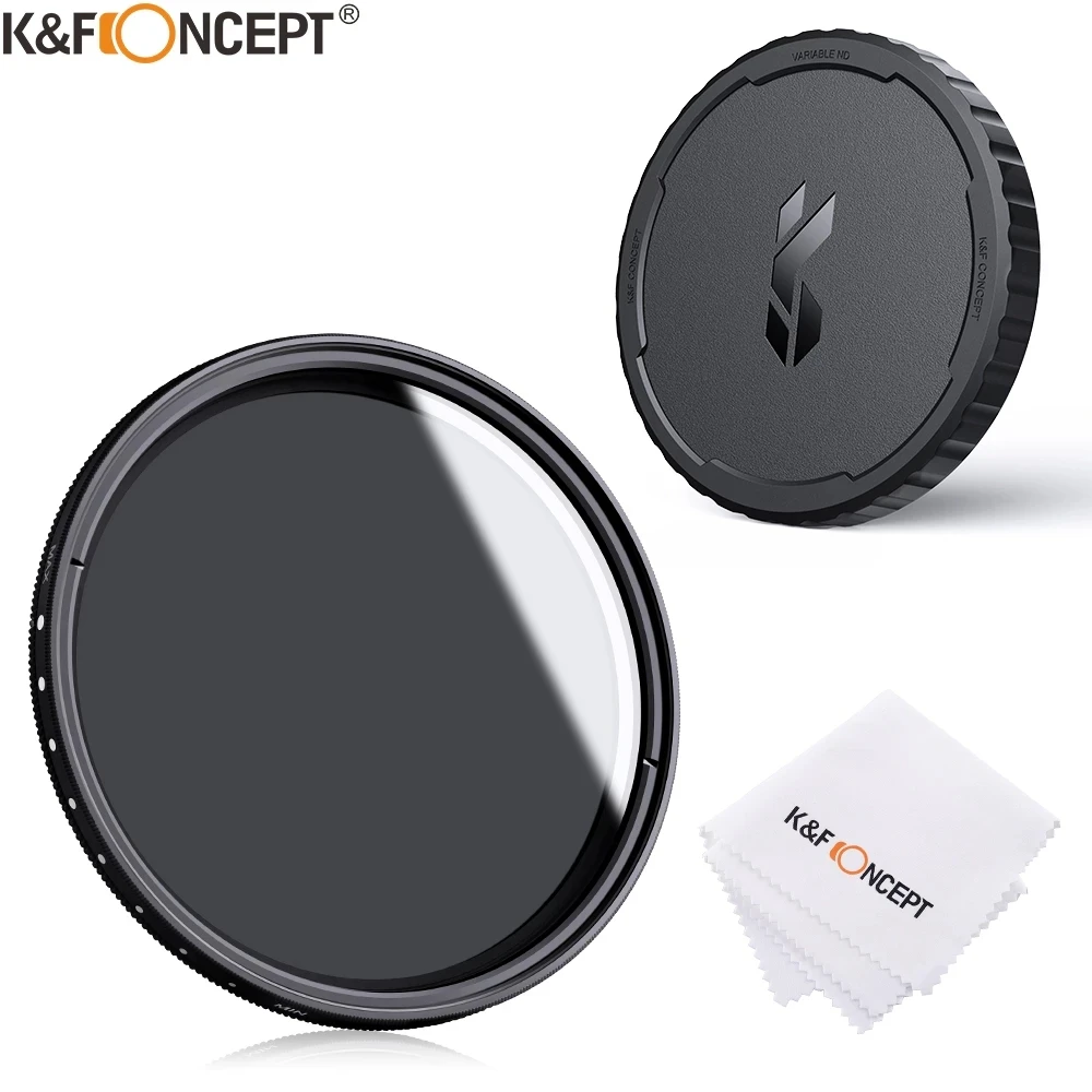 

K&F Concept ND2 to ND400 ND Lens Filter 67/72/77/82mm Camera Fader Neutral Density Variable with Lens Cap and Cleaning Cloth