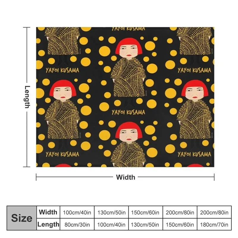 

UJF03Желтая одеяло в горошек в стиле Yayoi Kusama, пляжное плюшевое одеяло, одеяла для сна, забавный подарок, одеяла для диванов Blanke5Ln&