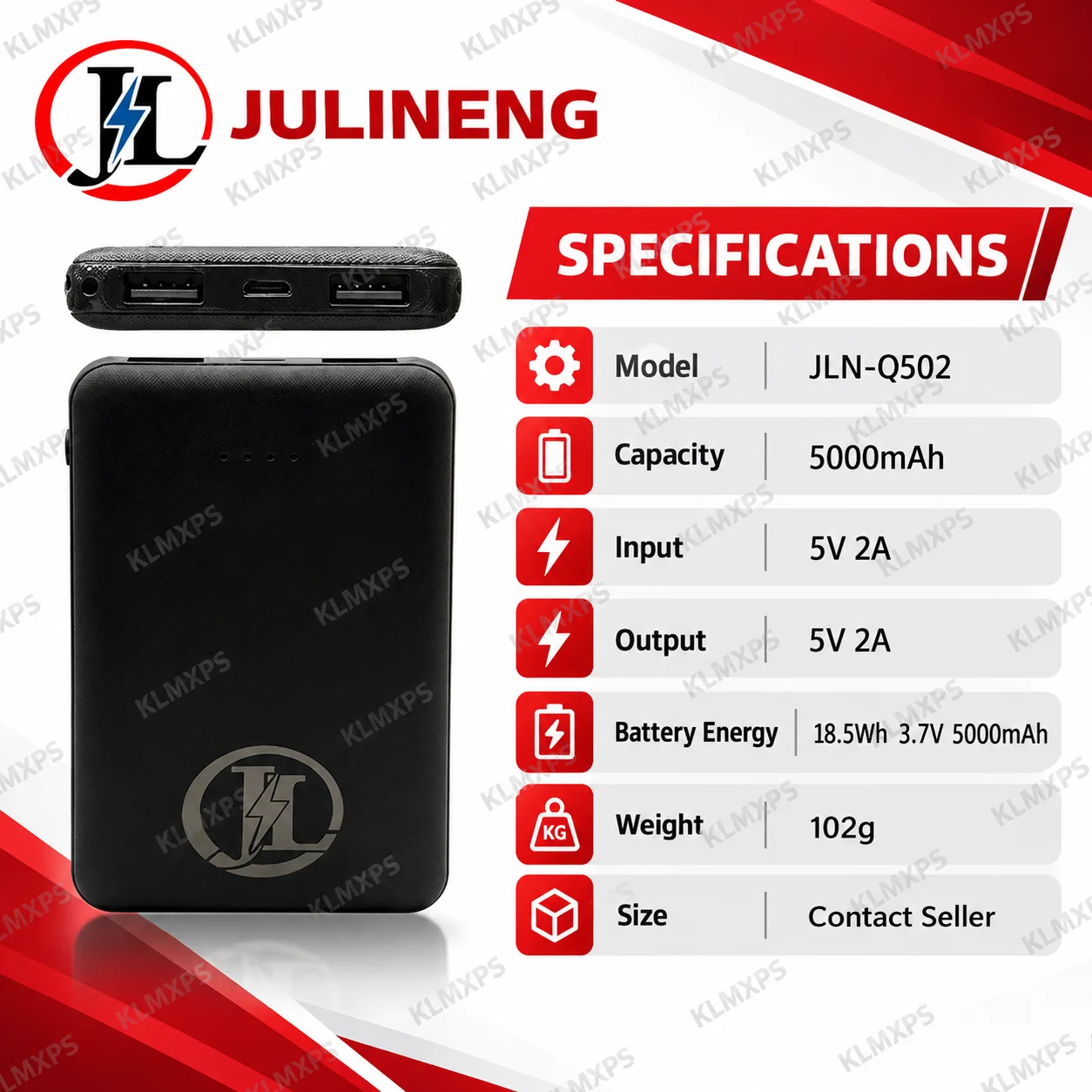 Q502 5V Rechargeable Built-in Lithium Battery for Heated Vest Gloves Knee Pads Winter Outdoor Mobile Power Bulk Wholesale