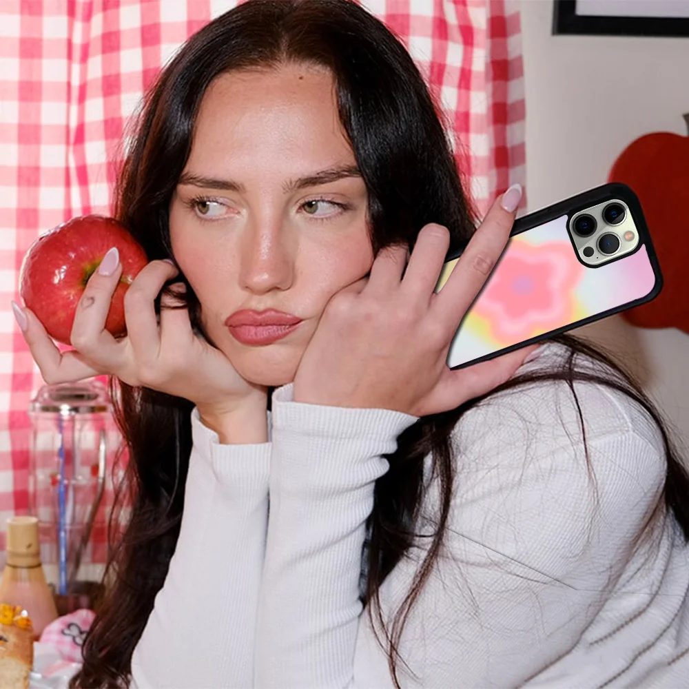 Aesthetic Aura Flower Phone Case For Samsung S10 S20 S21 S22 S24 S30 Plus ULTRA Mirror Acrylic Cover image 5