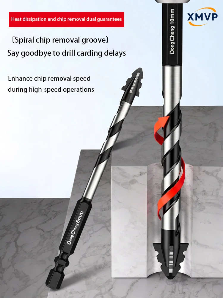 High-hardness sharp-toothed drill for cutting tiles, glass and concrete. Multi-functional expansion drill with impact resistance