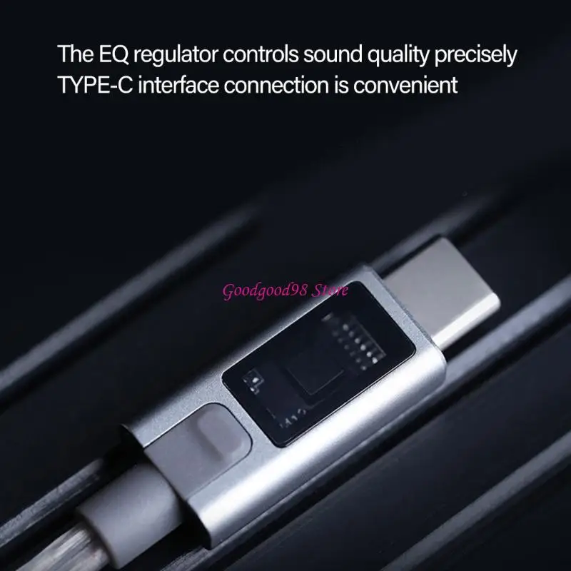 Type C Sound Cable with Integrated DACs Chip and Two Microphones for Clear Earphone Wire Replacement Headsets Wire W8EC