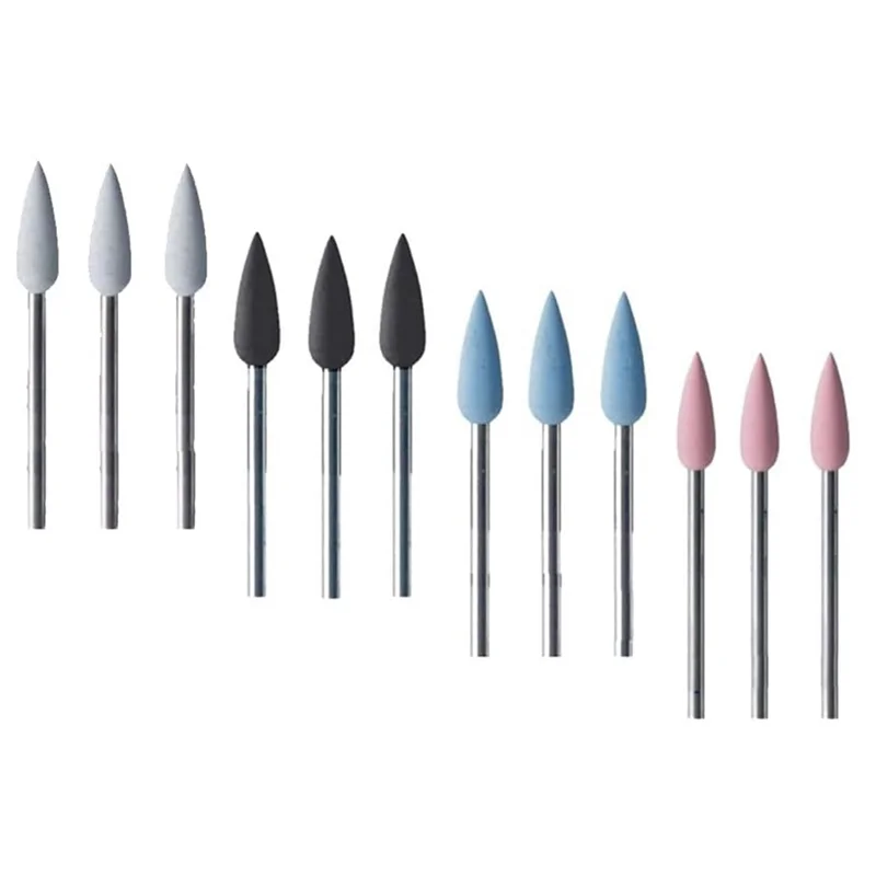 ABZL Lucidatore a goccia a punta in silicone Set di 12 Kit per lucidatura in silicone 15 x 5,5 mm Assortimento di 4 gradi