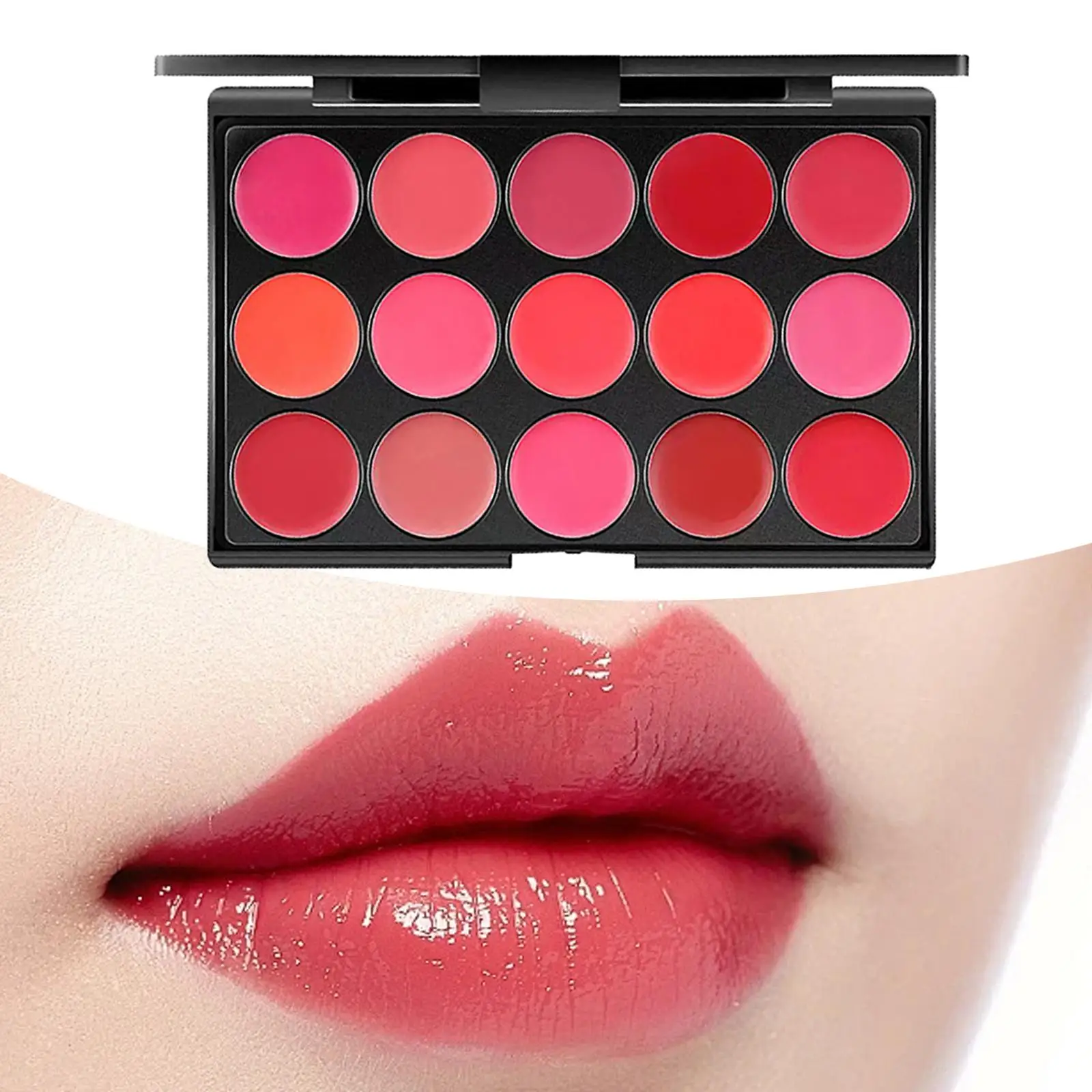 15 Kleuren Lippenstift Palet Draagbare Make-Up Palet Vrouwen Meisje Cadeau Voor Make-Up Artiesten Beginners Vrouwen Salon Kunstenaar Meisjes