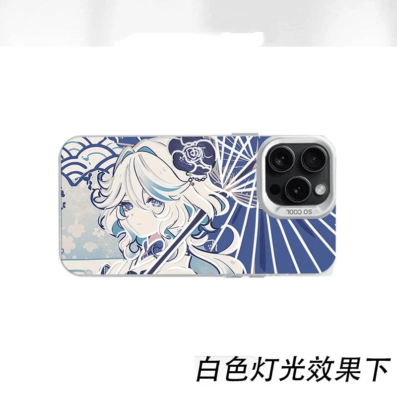Funda de teléfono Furina Umbrella Hydro Archon para iPhone 16 15 14 13 12 11 17 Pro Max Plus Air mini Genshin Impact Girl contraportada