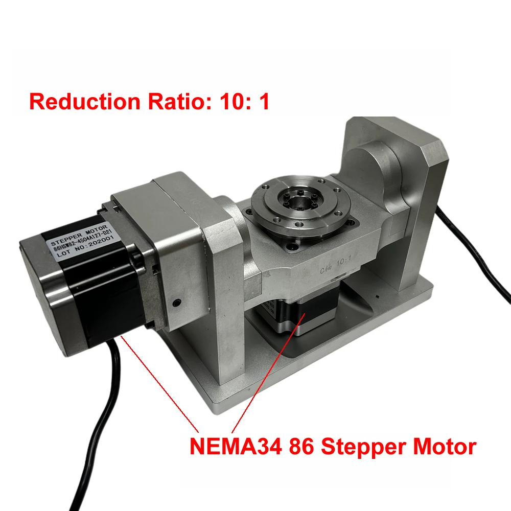 Harmonic Reducer Harmonic Gearbox 4th 5th Rotary Axis NEMA 34 CNC Dividing Head Reduction Ratio 10:1 Wood Router Lathe Tools