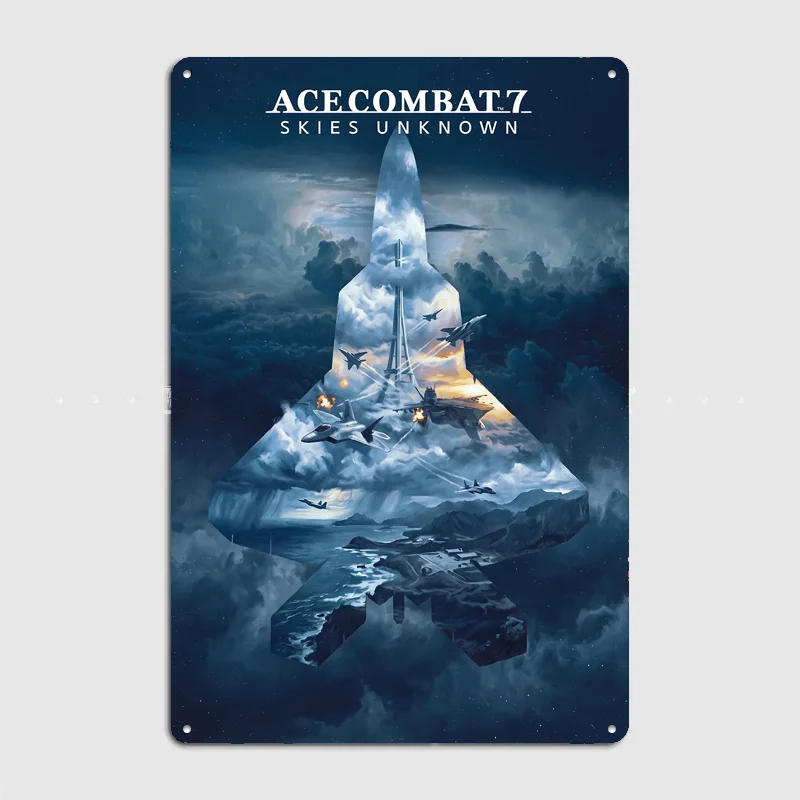 Ace Combat 7 Skies Unknown Poster Metal Posters Sign Bar Club Custom Bedroom Indoor Wall Decor Tin Room Decoration Home Decor