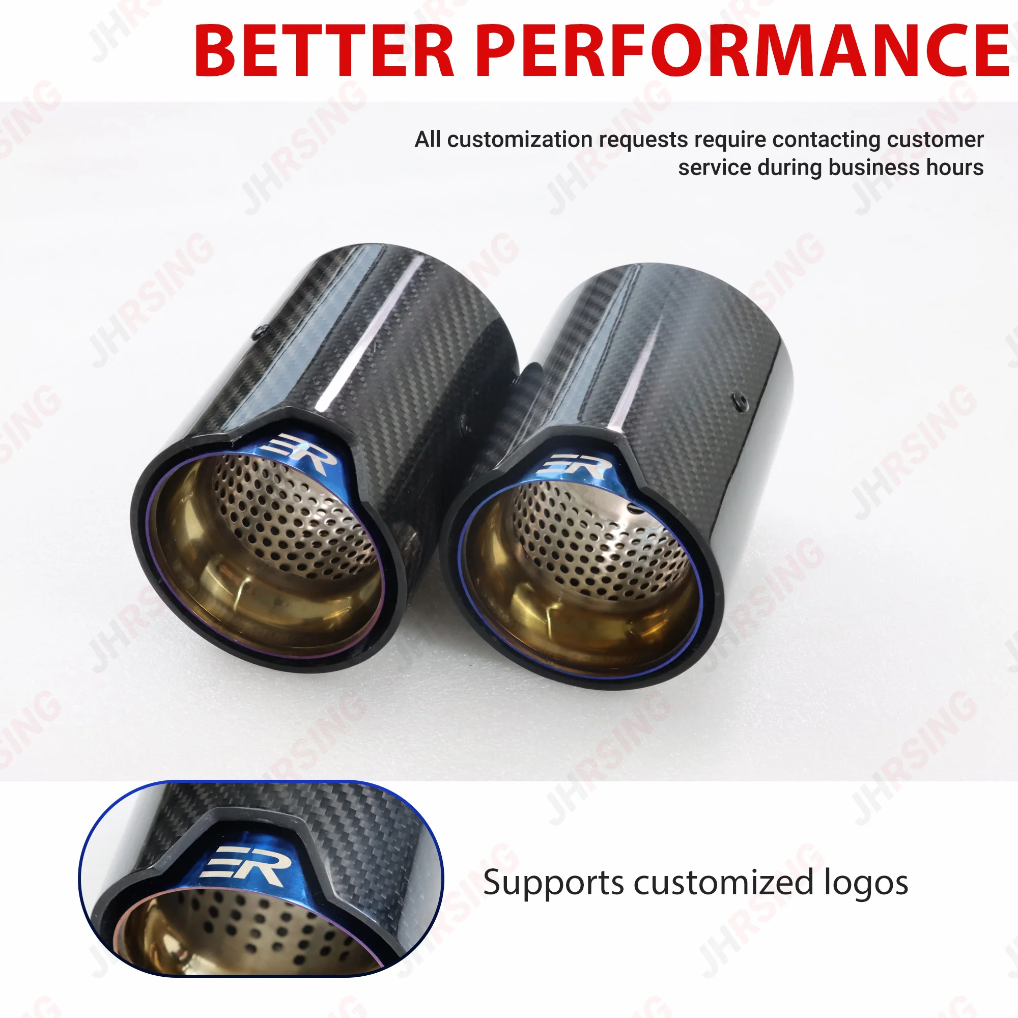 1PCS fit for M2 F87 M3 F80 M4 F82 F83 Exhaust Tip modified Carbon Fiber tail Muffler Nozzle pipe tips ER LOGO