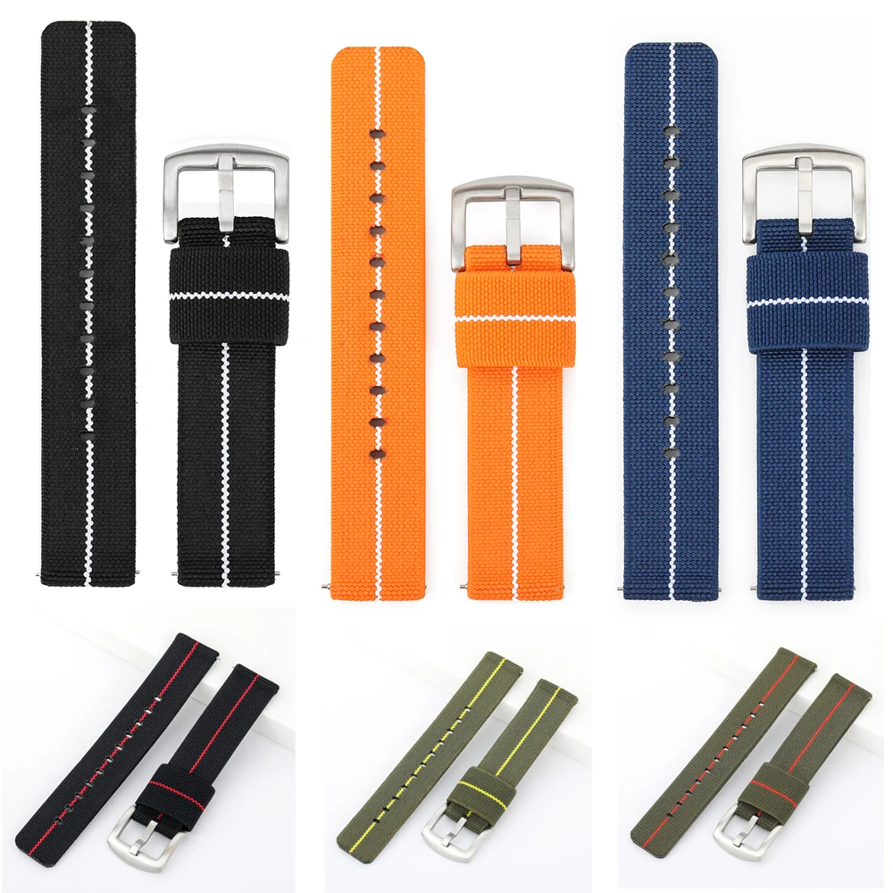 Nylon Watch Band 18mm 20mm 22mm Bracelet Elastic Watch Strap Universal Fast Release Wrist Band Belt Replacement Accessories