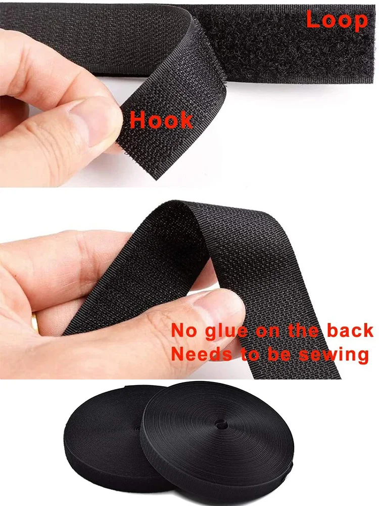 Robustes Aufnähband für Stoffe | 20mm 50mm breiter Nylon-Klettverschluss | Nicht-Klebender Verschluss für Kleidung, Schuhe, Taschen, Ausrüstung | 1M bis 10M – Detail 4