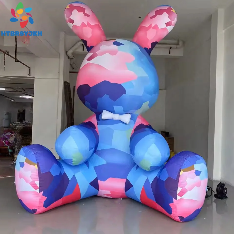 

Inflatable Angel comic-colored Easter Bunny, inflatable rabbit model, custom outdoor advertising decoration for shopping malls a