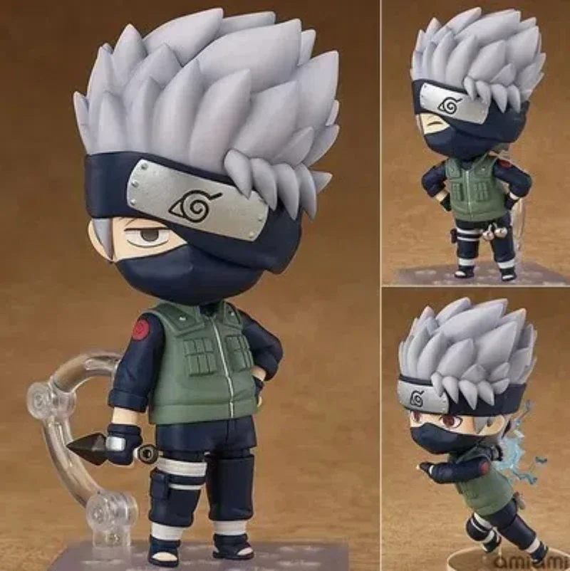 Figuras de acción reemplazables de Anime Naruto Hatake Kakashi kawaii versión Q, modelo de PVC, decoración de escritorio, regalos de juguete en caja, 10CM