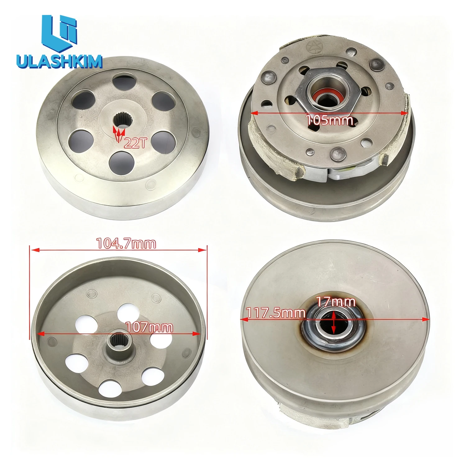 High Performance Motorcycle Clutch Assembly Torque Pulley Variator Kit GY6 50 Clutch Kit Rear Drive Disc Clutch Pulley Disc