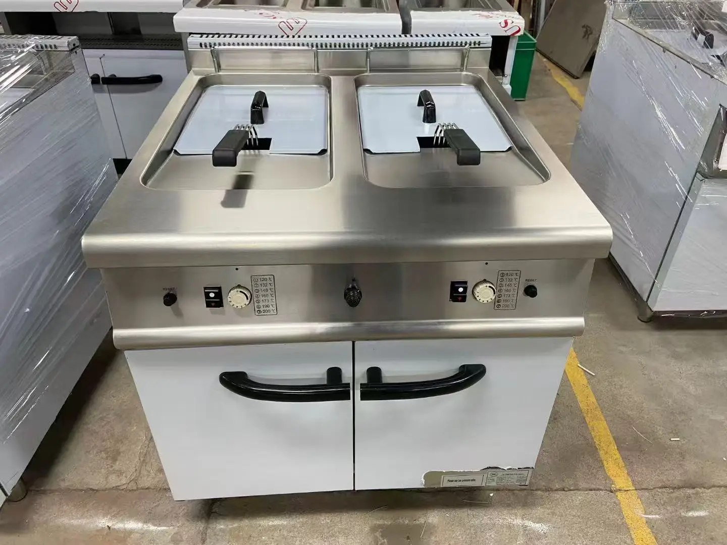 Hotel Fast Food Restaurant Heavy du RVS Commerciële g a Friteuse met dubbele koekenpan