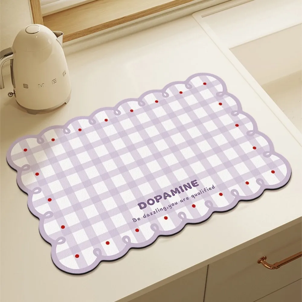 VIKAMA Non-Slip Diatomite Drying Mat Quick Dry Absorbent Kitchen Counter Mat Heat Resistant Table Desk Pad