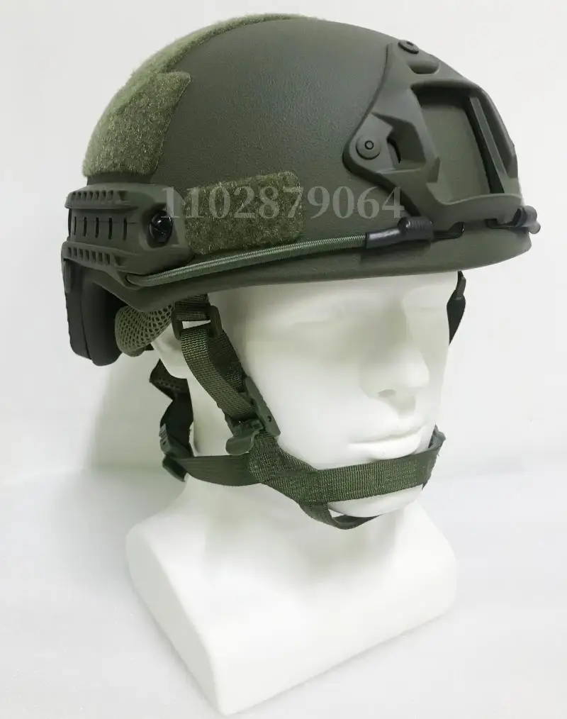 Casco balístico táctico de aramida Kevlar, FAST army green NIJ IIIA.44, de corte alto, a prueba de balas