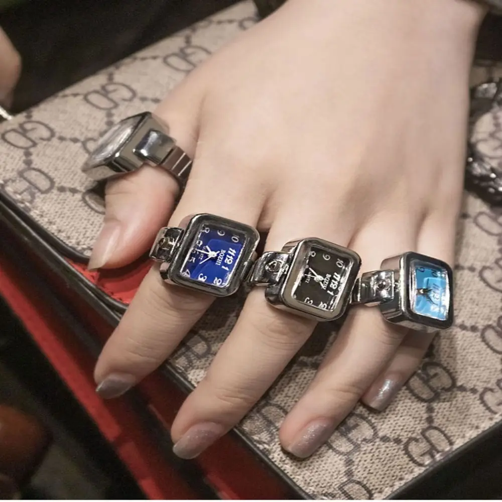 for Women Men Jewelry Clock Fashion Round Quartz Finger Rings Ring Watch Digital Watch Elastic Stretchy Rings