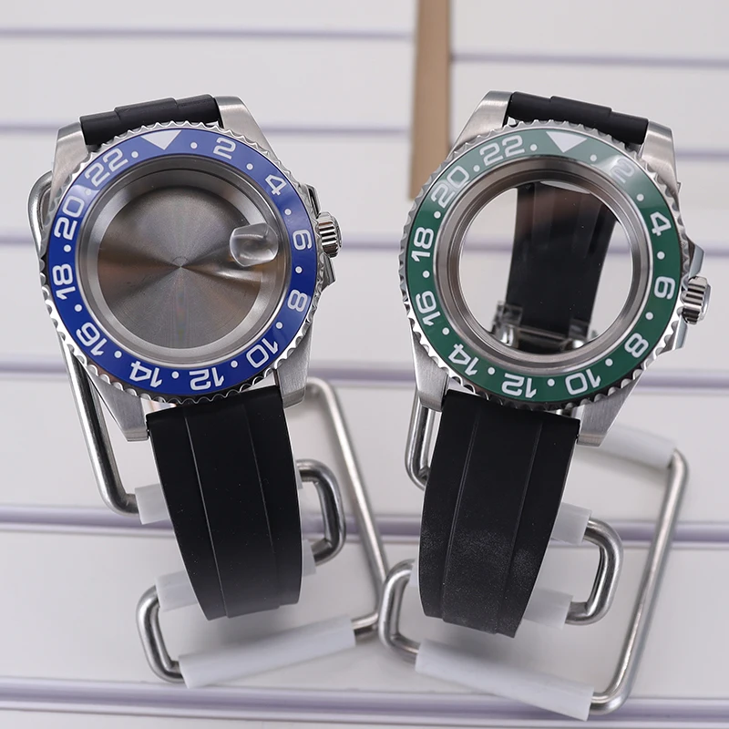 Boîtier de Montre avec Bracelet en Caoutchouc et Verre Saphir, 40mm, 20mm, pour SeATM NH35 NH34 NH36 NH38 ata yota 8215 ETA 2824, Mouvement 28.5mm, Cadran Gstuff