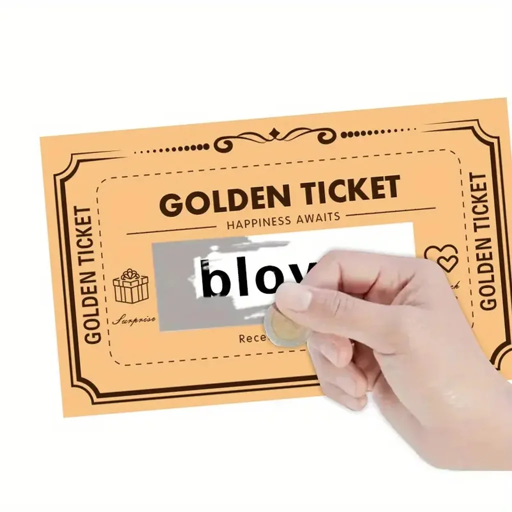 30 Sheets Diy Scratch Off Cards Golden Ticket With Stickers Romantic Gift For Birthday Anniversary Valentine'S Day Surprise