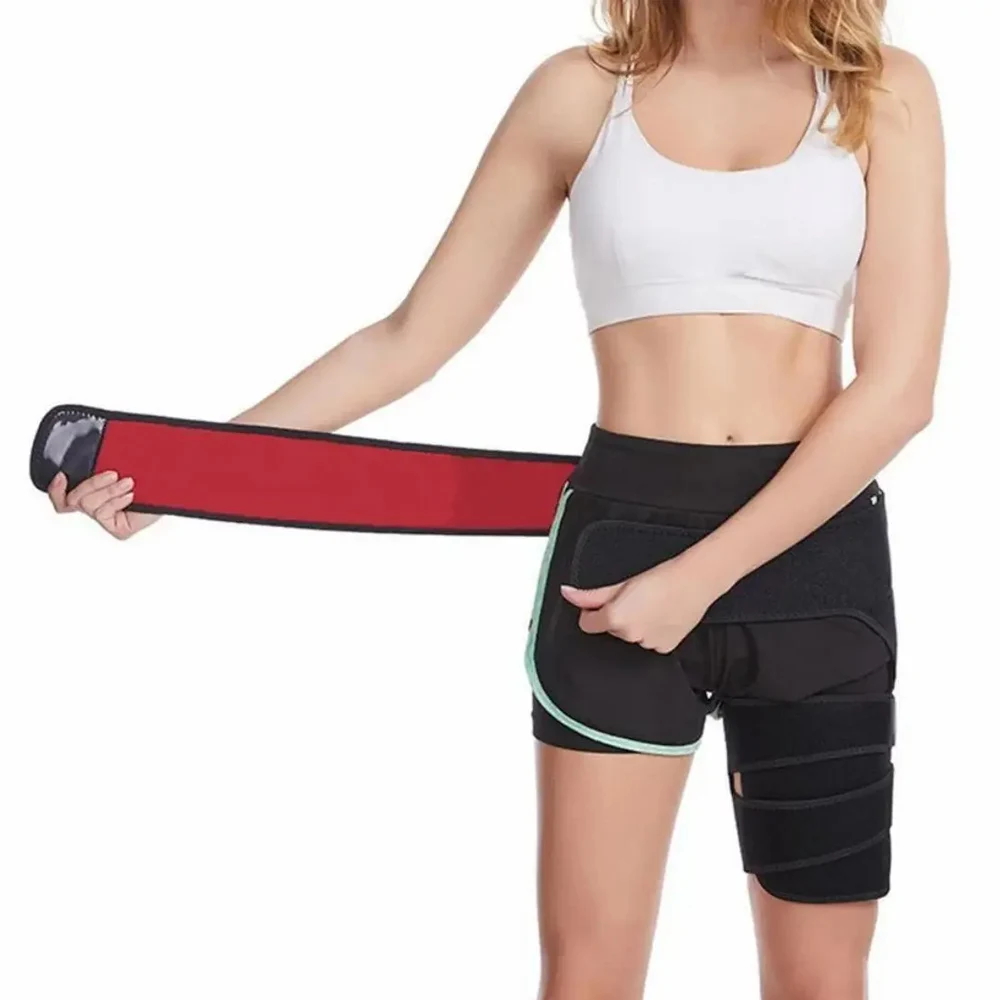 Hip Brace Thigh Compression Sleeve, Hamstring & Groin Compression Support Wrap for Hip Pain Relief Sciatica Muscle Strains
