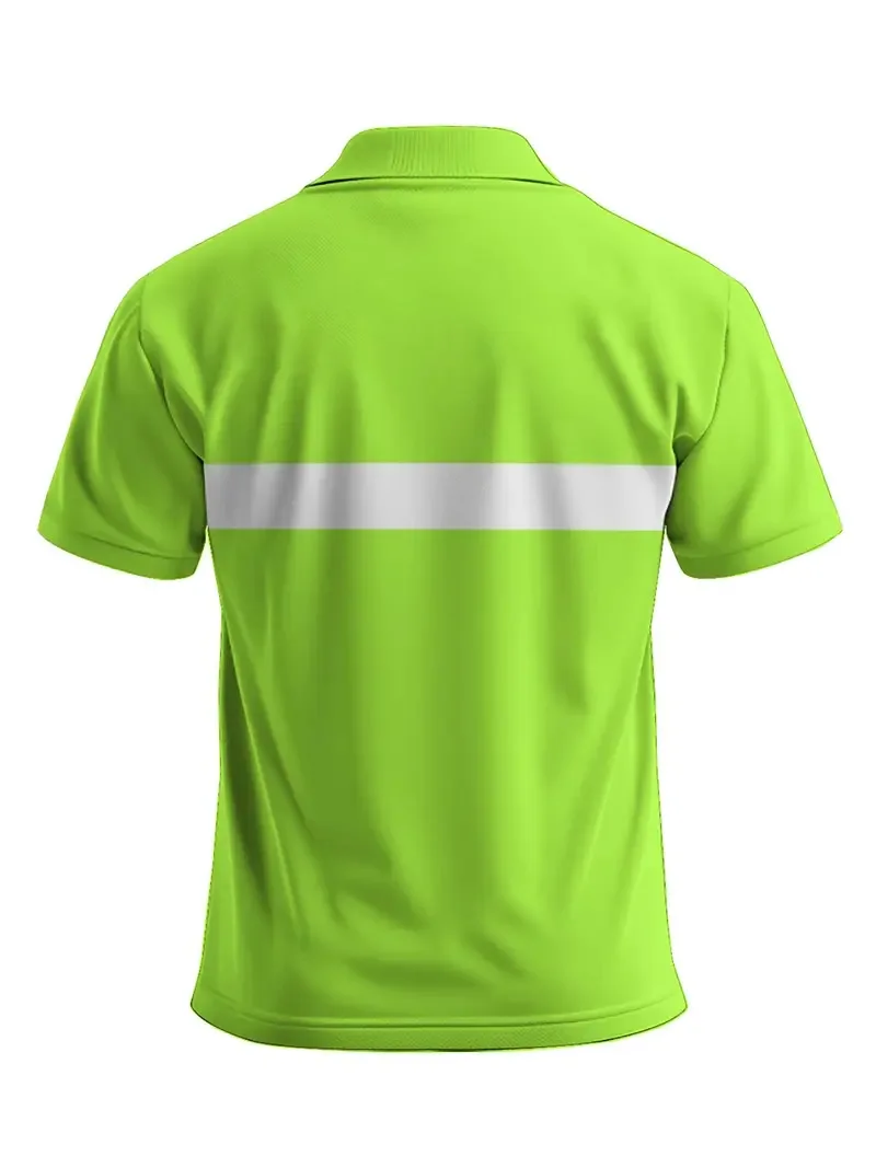Printed design - no texture/embroidery/sequins, men's work and leisure polo shirt - multiple color options