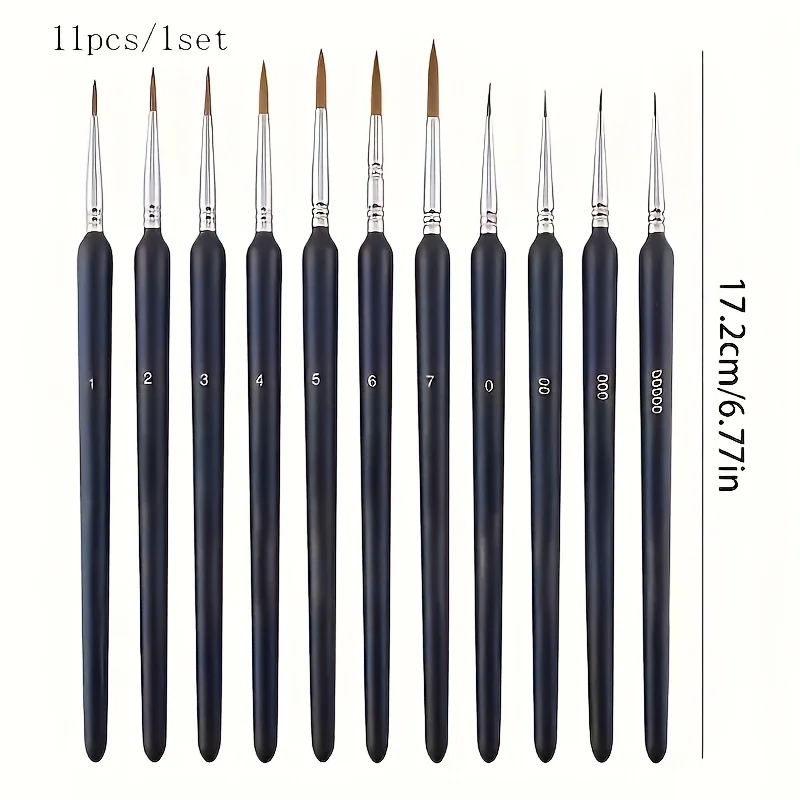 11pcs fine brush pens, DIY colorful painting pens, suitable for watercolor painting, oil painting, acrylic painting and artists