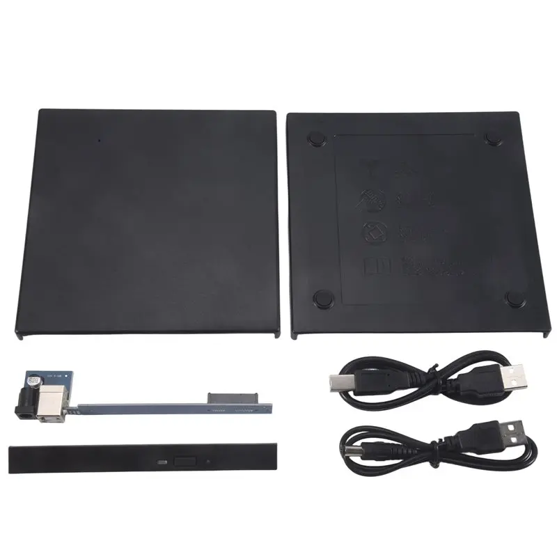 YANA50I 12.7Mm External DVD Enclosure USB 2.0 External DVD/CD-ROM Case For Laptop Desktop PC Optical Disk Drive SATA To SATA