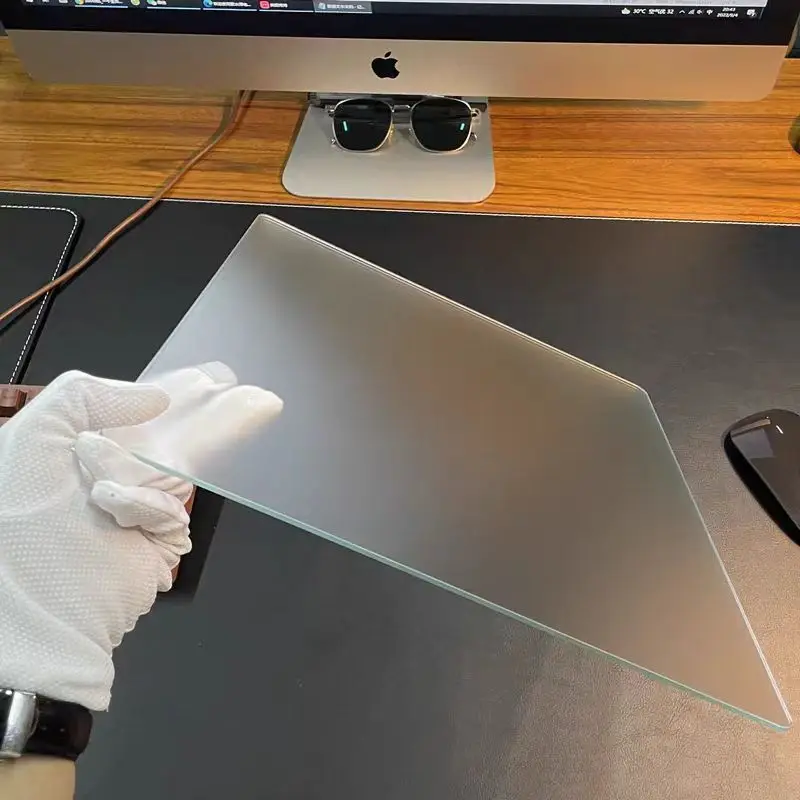 Transparent Frosted Minimalist Micro Etching Gaming Mouse Pad Frosted Desk Tempered Glass Mouse Pad E-Sports Table Mouse Pad