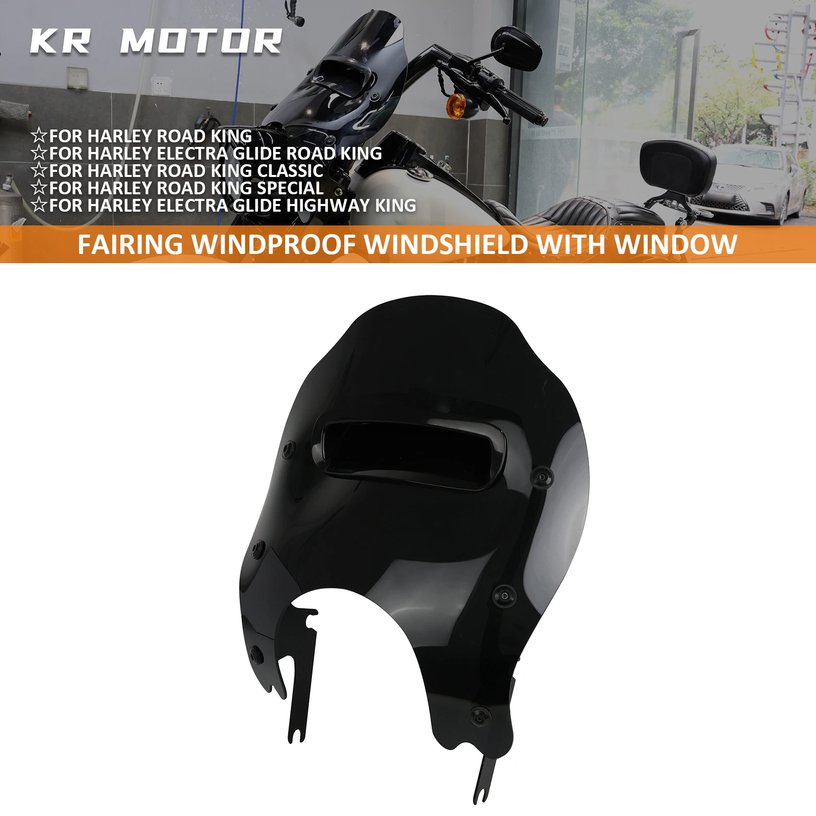 

Motorcycle Fairing Windproof Windshield With Window Fits For Harley Electra Glide Road King Classic FLHR EFI FLHRI 1994-2025