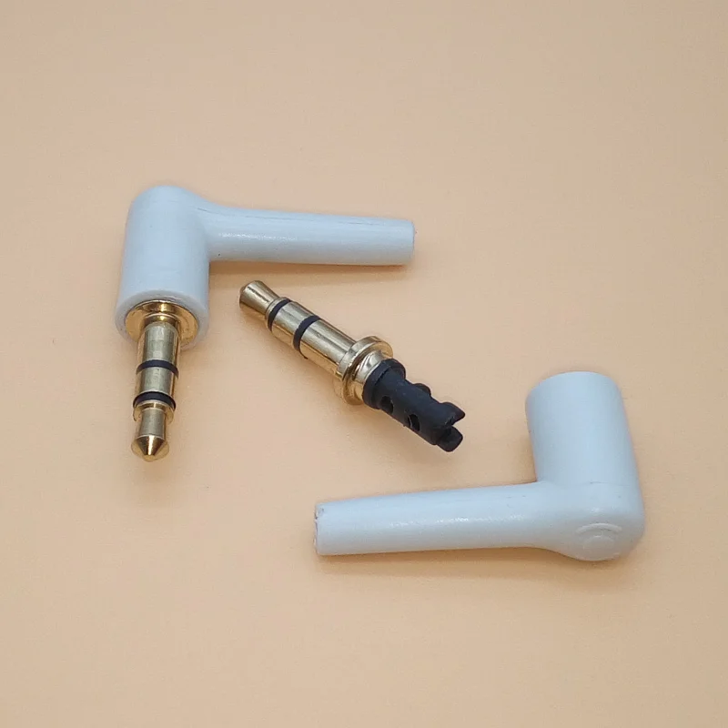 4Pcs 3.5mm Jack 3/4 Pole Male 90 Right Angle Stereo Headphone Plug DIY Repair Earphone Jack Audio Soldering Connector