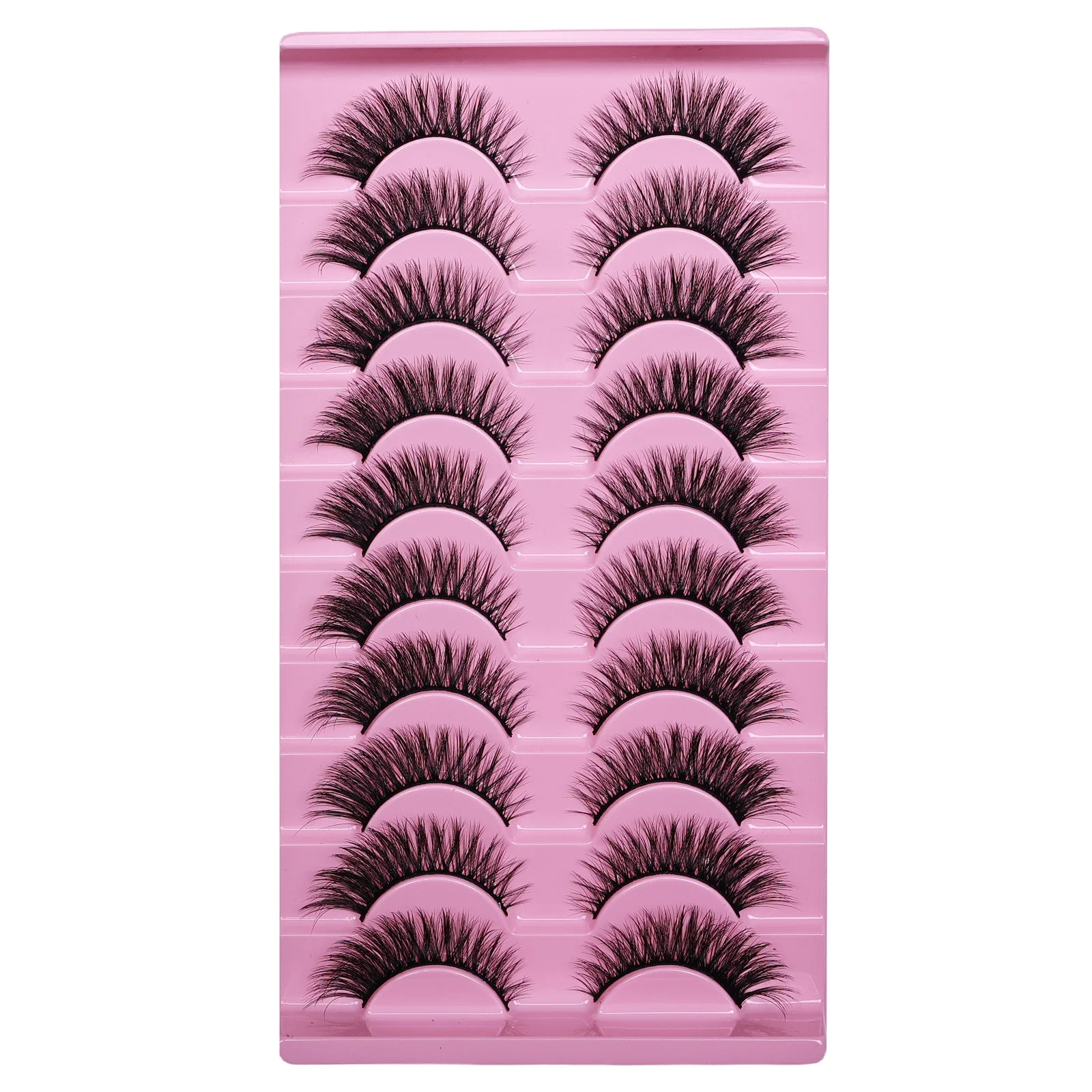 10 paires de cils naturels vaporeux et moelleux, aspect naturel, bande russe, effet 3D, cils œil de chat