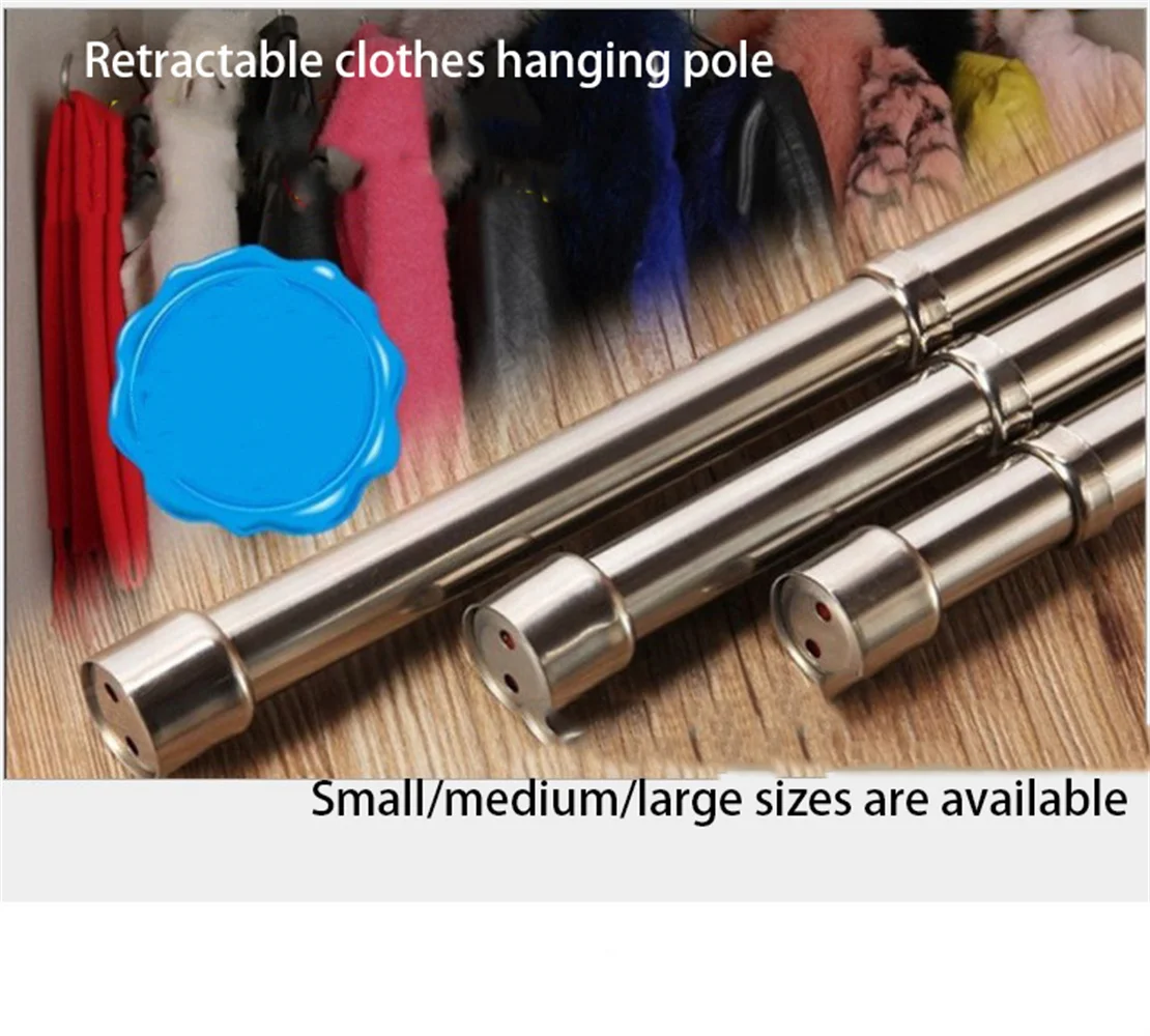 Wardrobe clothes hanger thickened flange base clothes hanger closet horizontal rod hanging rod hardware silent cabinet cool clot