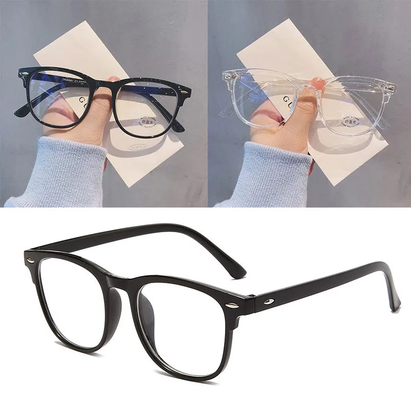 Lunettes ultralégères rétro transparentes, monture unie pour hommes et femmes, Anti-lumière bleue, décoration de fête, fausses lunettes