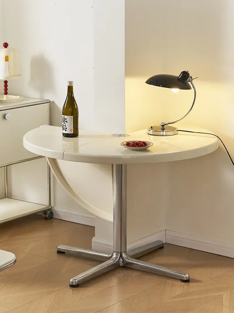 Creative foldable multi-functional modern round table semi-round dining table family living room folding coffee table furniture