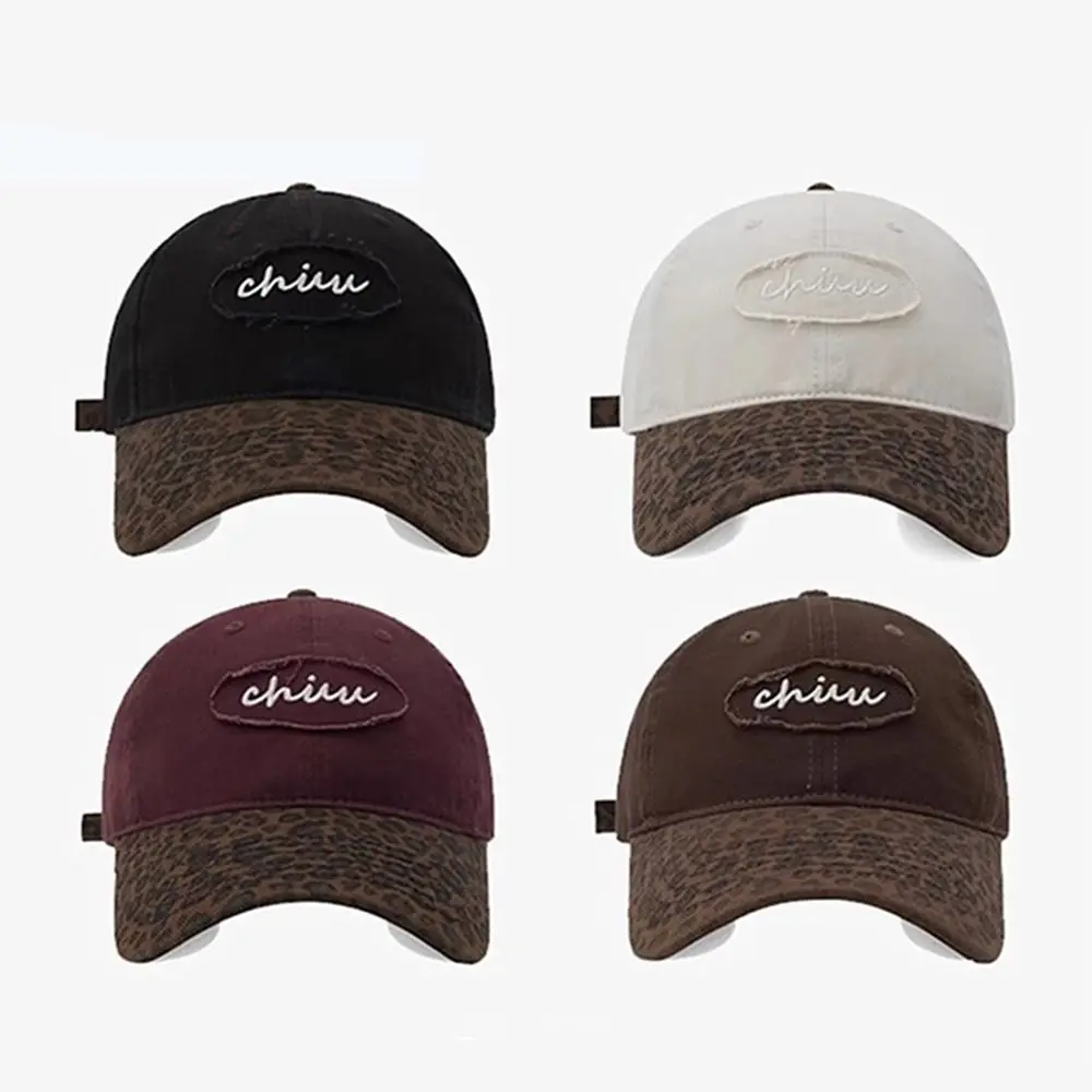 

Винтажная регулируемая бейсбольная кепка с леопардовым принтом, хлопковая повседневная бейсболка с вышивкой, солнцезащитный козырек в стиле хип-хоп, женская фуражка Y2k