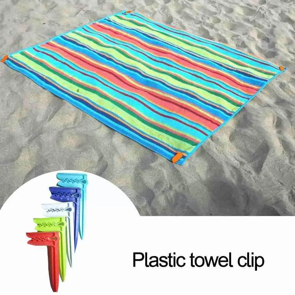 1 pz clip telo mare clip tenda da campeggio in plastica mollette da esterno morsetto per teli mare colore foglio casuale K1D6