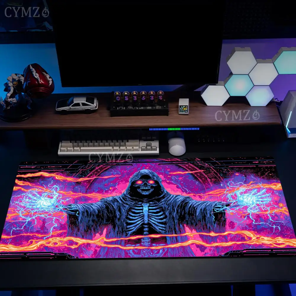 Neon-style skeleton Mouse Pad Desk Mat Large Computer Office Carpet XXL Mousepad Gamer Gaming PC Accessories Keyboard Rug