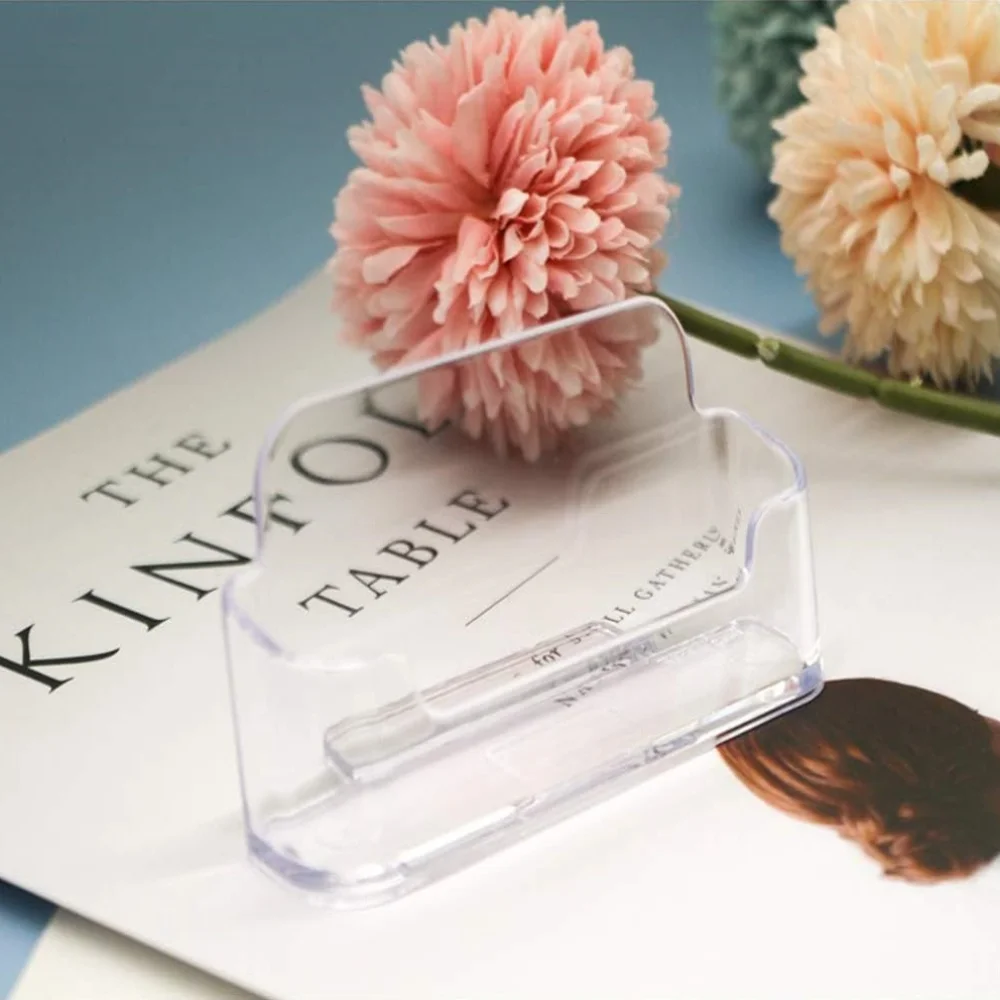 4 قطعة/8 قطعة/16 قطعة حامل بطاقة الأعمال البلاستيكية الشفافة ، عرض بطاقة الأعمال الاكريليك لحامل بطاقة الأعمال المكتبية