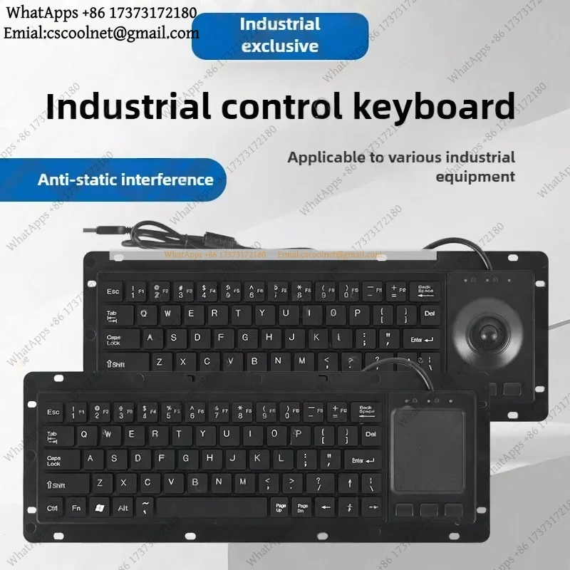 JS02 Industrial Wired Keyboard Mouse Integrated Touchpad Trackball Anti-static Anti-interference K-68 Accessory